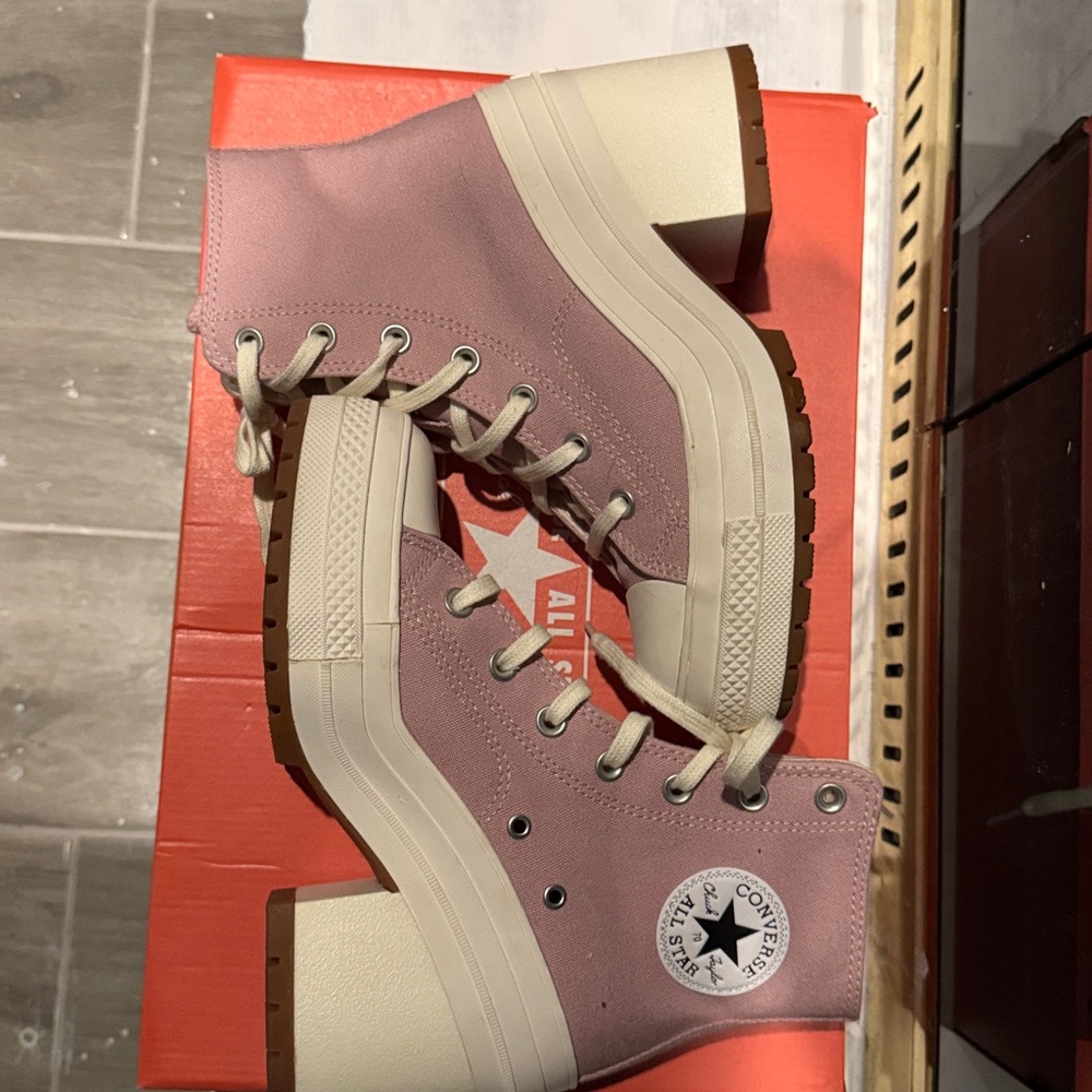 Converse Chuck 70 De Luxe Heel Static Pink Women's Platform Boots A06433C NWT - Picture 7 of 7